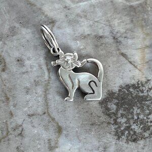 Sterling Silver 925 Kitty Cat Animal Lobster Clasp Charm Findings